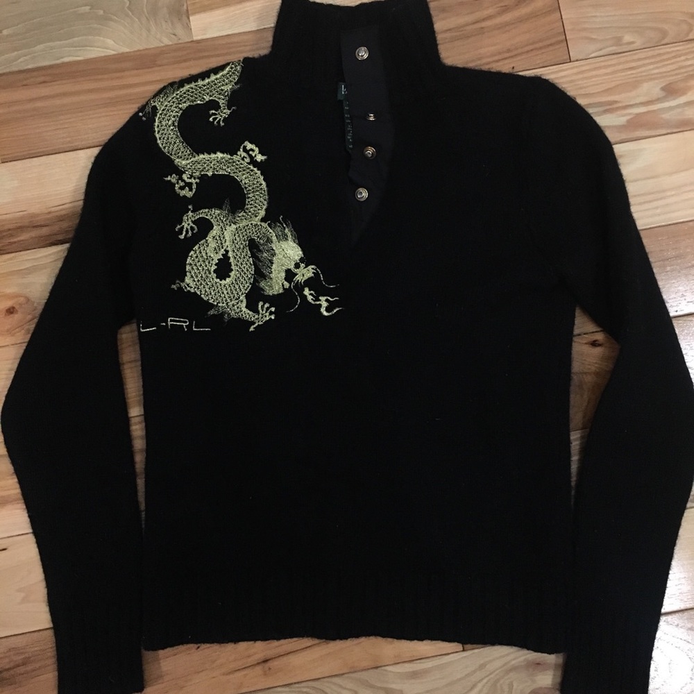 Lauren Ralph Lauren Turtleneck Sweater with Dragon